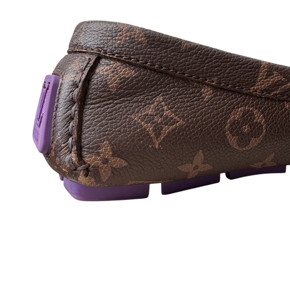 Louis Vuitton Men\'s Monogram Leather Driver Loafers Size 7LV Designer main image 5